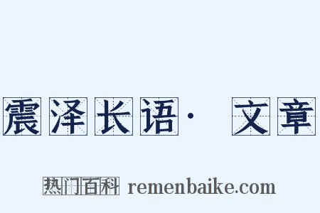 震泽长语·文章是什么意思的图片